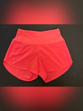 Lululemon Women’s Coral Pink Running Shorts Zip Pocket